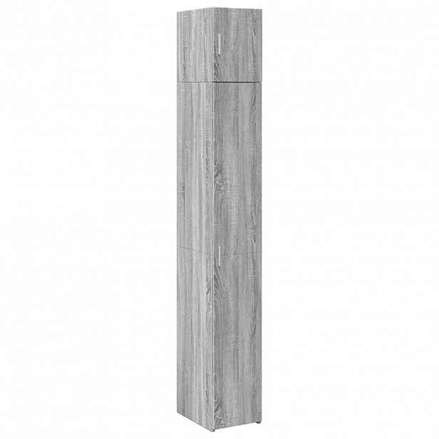 vidaXL Úzká úložná skříňka šedá sonoma 30x42,5x225 cm kompozitní dřevo