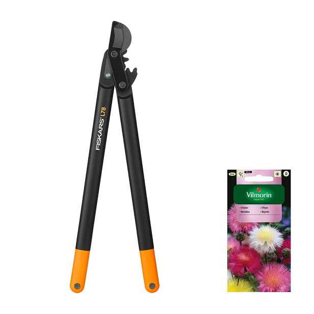 Fiskars Powergear Zahradní nůžky nůžkový dvouruční na větve L78 +dárek semena