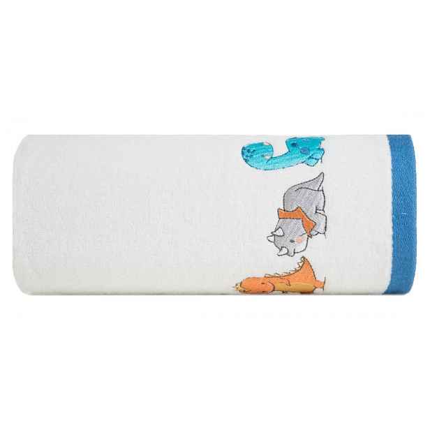 Eurofirany Dětská bavlněná osuška BABY42 Zvířátka 50x90 cm bílá