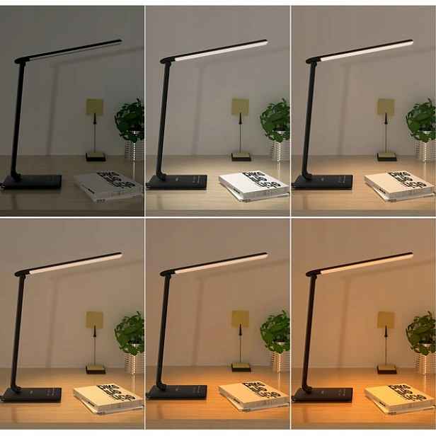 Led Stolní Lampa Školní Dotyková 7x stmívač 5x barva 12W Usb