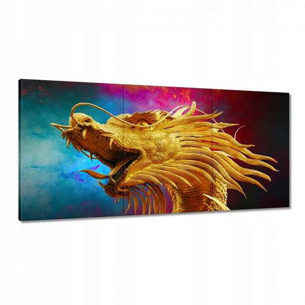 Obrazy 120x60 Zlatý čínský drak