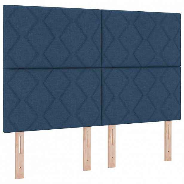 vidaXL Čelo postele Modrá 144 cm textil