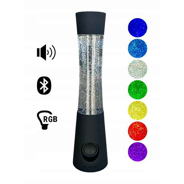 Dekorativní Rgb Led lampička láva s reproduktorem Carnival 6949 černá Rabalux