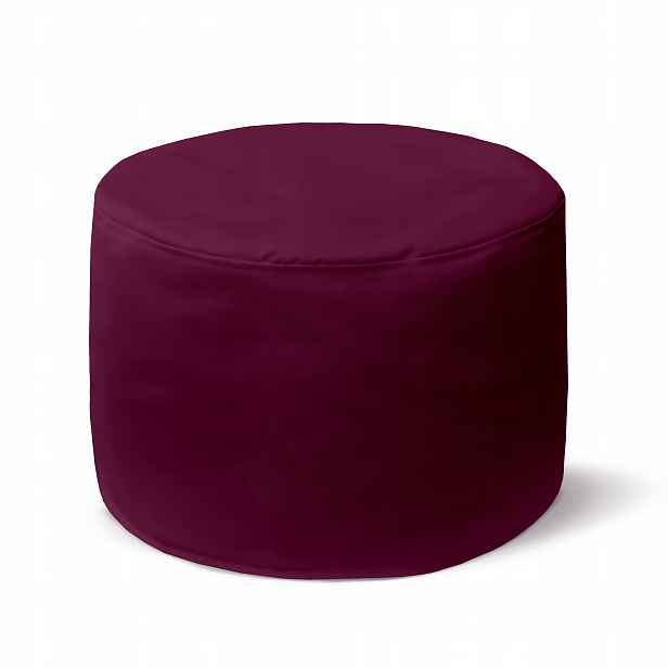 Kulatá Taburet Pod Nohy 35x25 cm Burgundská Podnožka Do Obýváku Pohodlné Křeslo