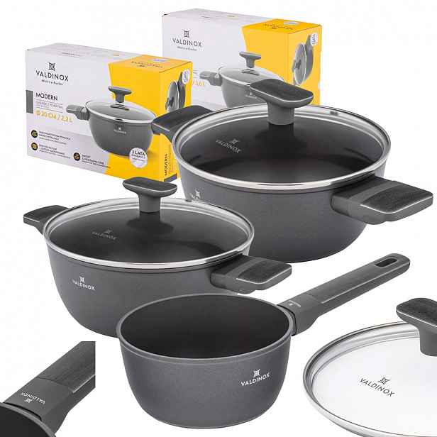 Sada hrnců s poklicí rendlík Valdinox Moderní indukční hrnce 16/20/24 cm