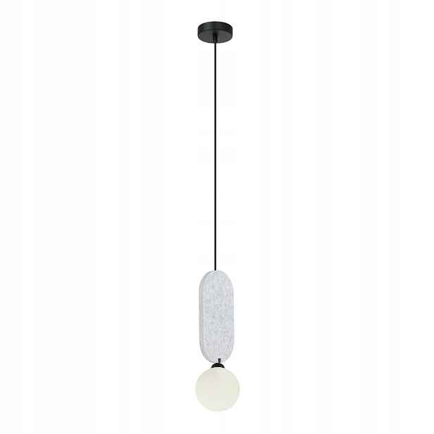 Italux Závěsná lampa Lorenzo 1xG9 25W Šedá Ovál skleněná koule
