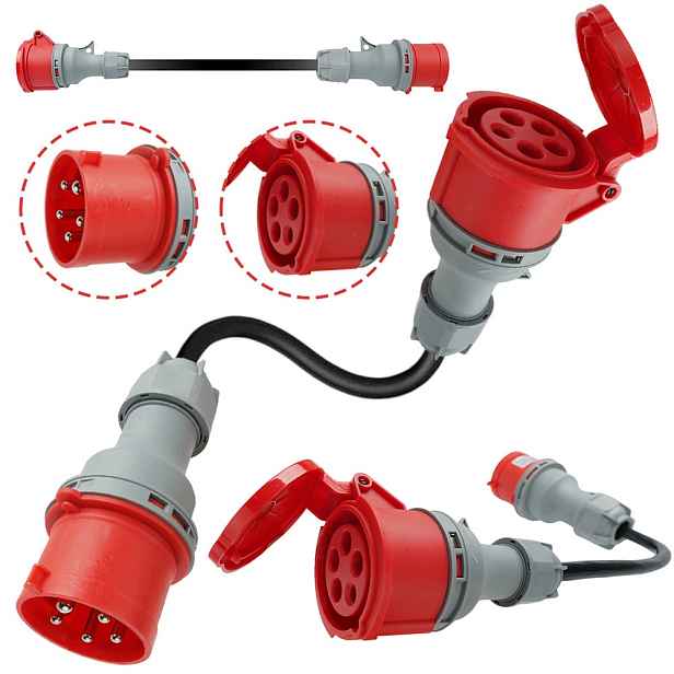 Adaptér Zástrčka Cee 32A Na 16A Camping Adaptér Redukce Zásuvka 400V