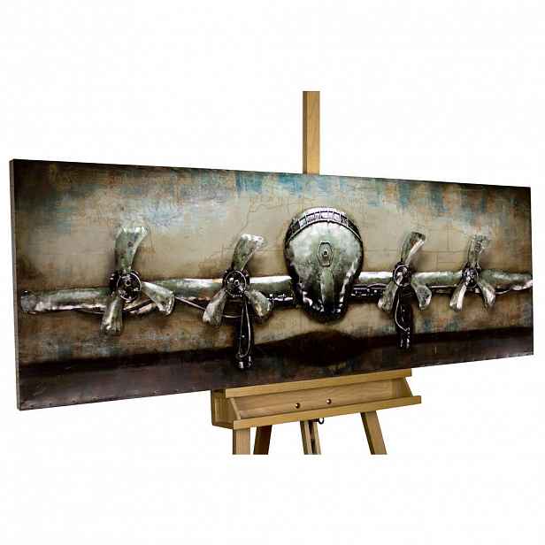 KUNSTLOFT KOVOVÝ OBRAZ ROTUJÍCÍ VRTULE, 144/44 CM