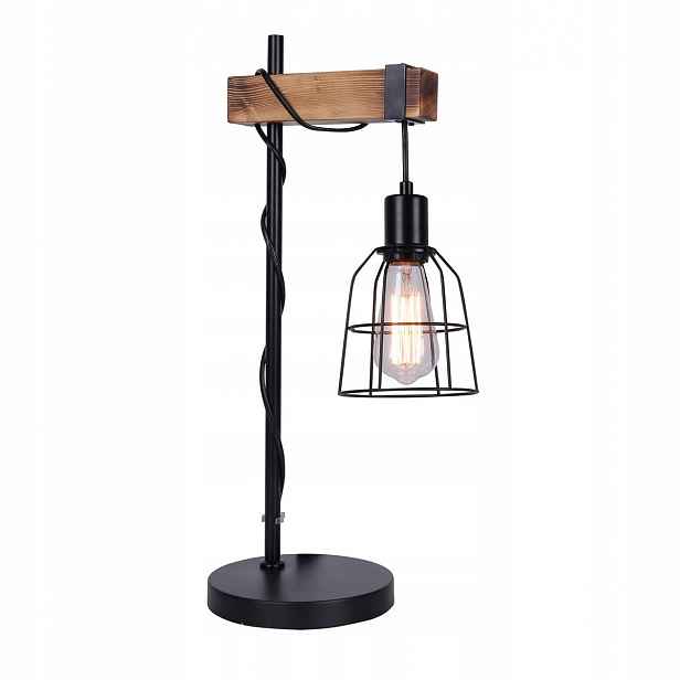 Stolní lampa Noční Černá Kov Industriální 2 Zdroje E27 Ponte