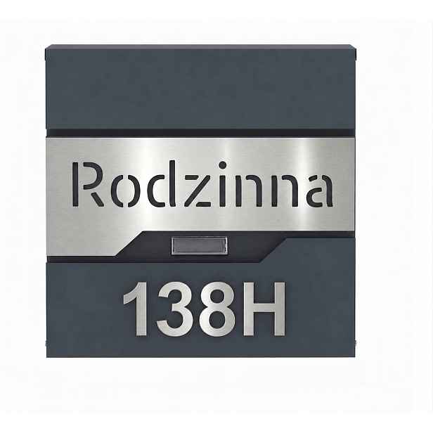 Velká Antracitová Poštovní Schránka Ral 7016 Fréza S Adresním Číslem Domu Hq
