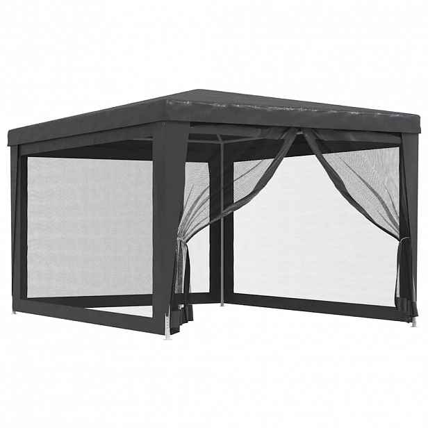 vidaXL Party stan se 4 síťovanými bočnicemi antracitový 3 x 4 m HDPE