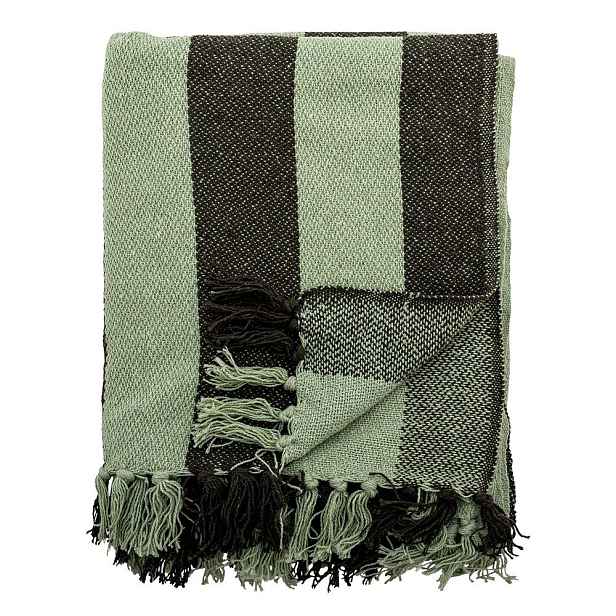 Zelená deka z recyklované bavlny 130x160 cm Frello – Bloomingville