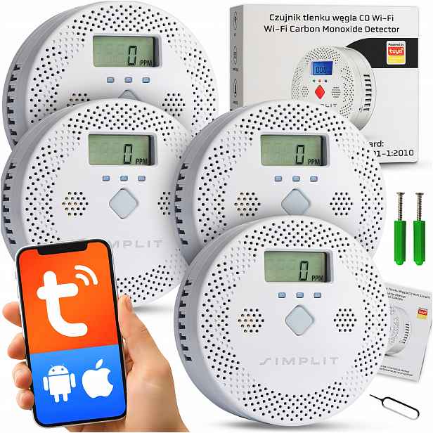 Detektor Oxidu Uhelnatého Detektor Oxidu Uhelnatého Co WiFi Tuya Smart Life Simplit