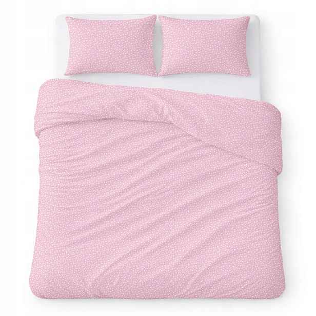 Povlečení bavlněné 200x220 růžové s drobnými bílými květy Cotton Home