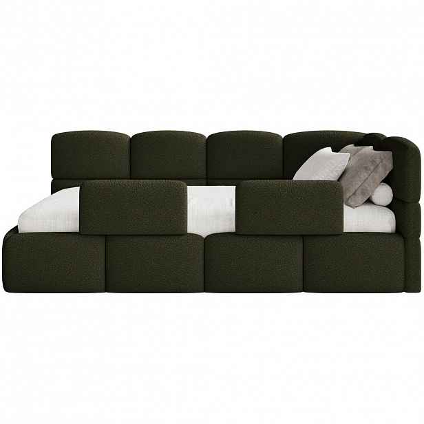 Selsey DĚTSKÁ POSTEL Cloudy olivově zelená 120 cm, buklé