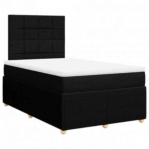 vidaXL Box spring postel s matrací černá 120x190 cm textil