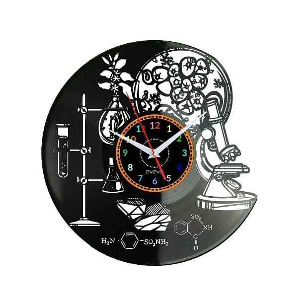 Hodiny Chemika Nástěnné hodiny Vinylová deska Moderní dekorativní dárek