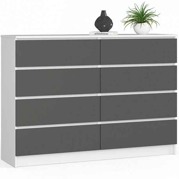 RAUMHIRSCH FURNITURE KOMODA Bílá, grafitově šedá 99/138/40