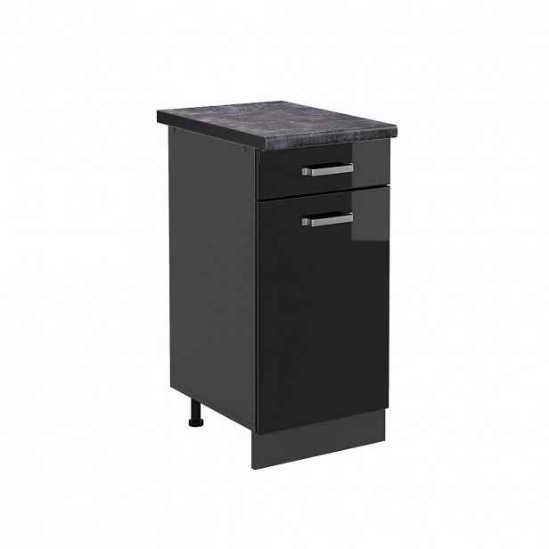 Vicco SPODNÍ SKŘÍŇKA KUCHYŇSKÉ LINKY R-Line Černý vysoký lesk 40 cm , PD Antracit