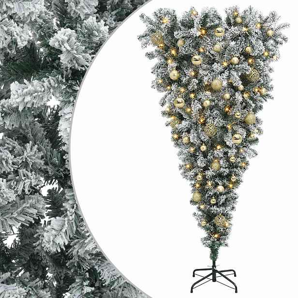 vidaXL Umělý vánoční stromek s obrácenými větvemi 150 cm 150 LED