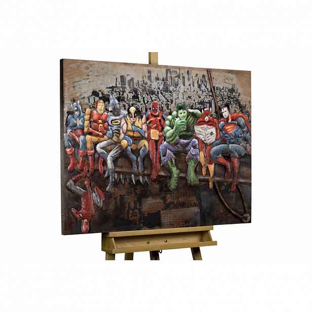 KUNSTLOFT KOVOVÝ OBRAZ HRDINOVÉ MĚSTA, 100/75 CM