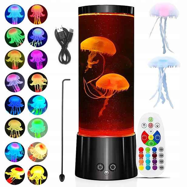 Lávová Lampa Medúza Rgb Led Plovoucí Plastová Dekorace Ložnice