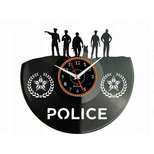 Police Dárek Originální dekorace do domu Hodiny z vinylové desky