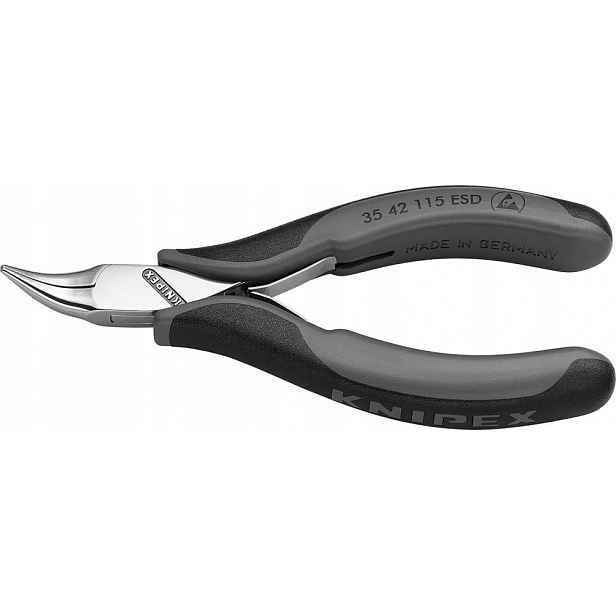 Esd uchopovací kleště, ploché a kulaté čelisti, ohnuté 115 mm Knipex