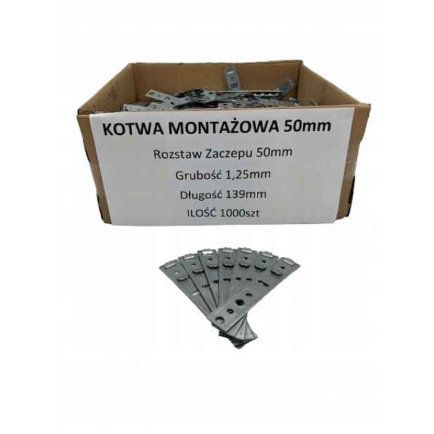 Kotvy Plechy pro montáž oken Dobroplast 50 mm 1000