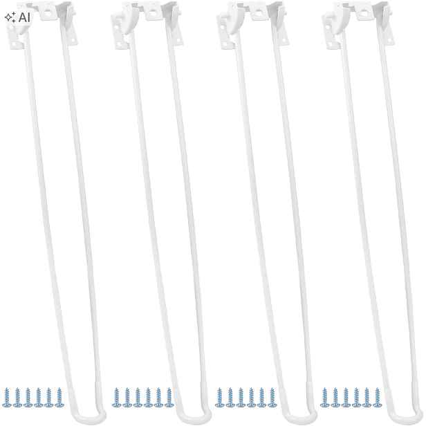Nohy ke stolu ocelové 53 cm 4 ks bílé hairpin pro Diy nábytek