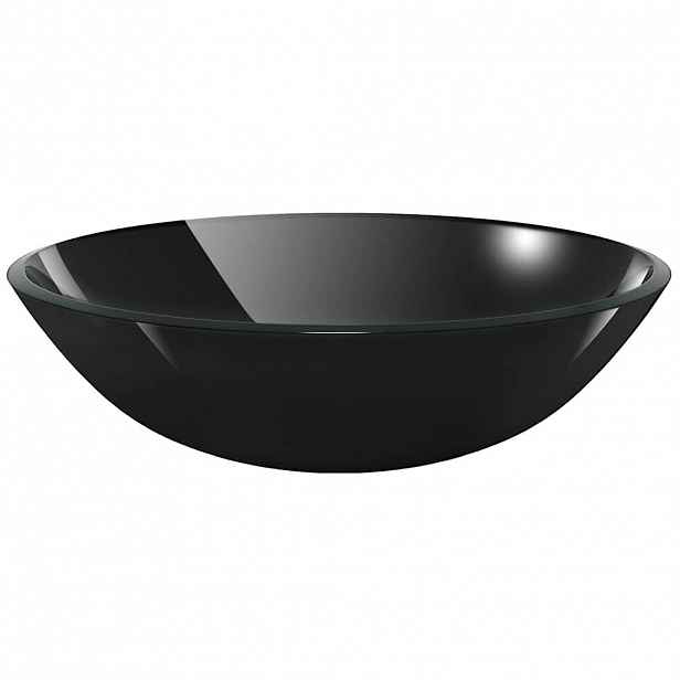 vidaXL Umyvadlo z tvrzeného skla 42 cm černé