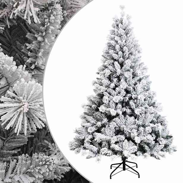 vidaXL Umělý Skládací Vánoční Strom 120 cm PVC a kov Zelená a bílá