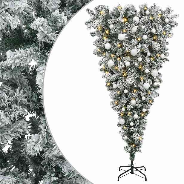 vidaXL Umělý vánoční stromek s obrácenými větvemi 150 cm 150 LED