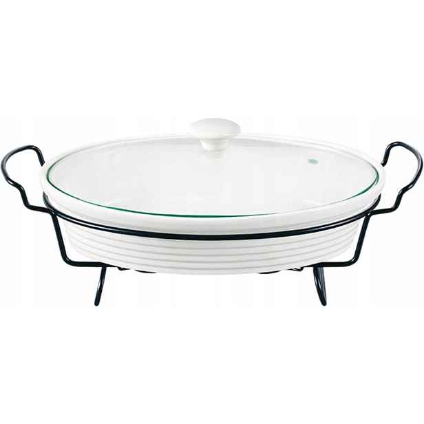 Ohřívač pokrmů oválný, bílý, 35 cm, 1,8 l