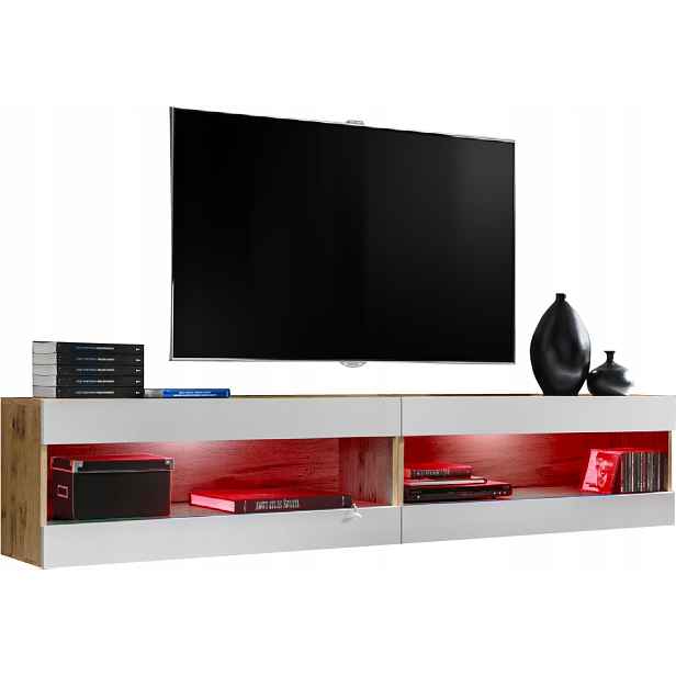Sada Rtv nábytku Tivoli SET4 Dub Wotan/Bílá, Rgb Led