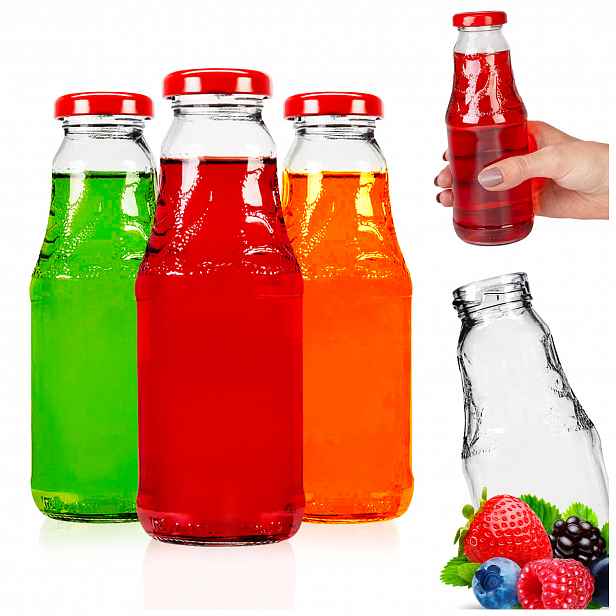 TEMU 10/50 ks Skleněné lahve 330ml na šťávy, tinktury, nápoje, vodu, smoothie, koktejly a sirupy – Ideální pro domácí výrobu šťáv, plnění tinktur,