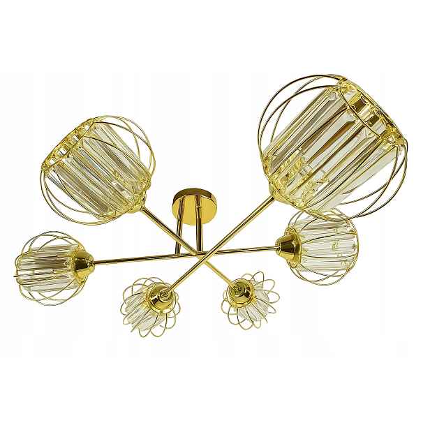Závěsná Lampa Stropní Lustr zlatá Moderní Led křišťálová glamour