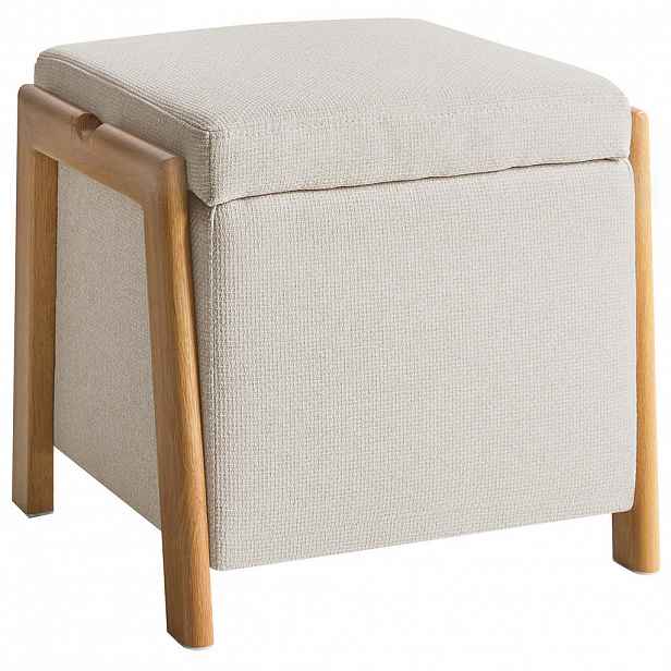 Beliani PUF s úložným prostorem Látka 45 cm Světle béžový Edland