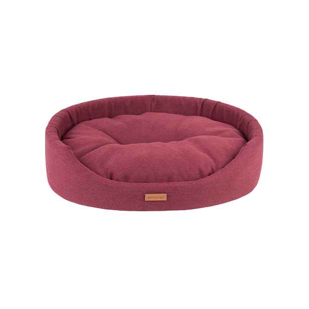 Pelíšek pro psa oválný MONTEGO vínová velikost S, M, L, XL, XXL Rozměr: XL - 72x63x16 cm