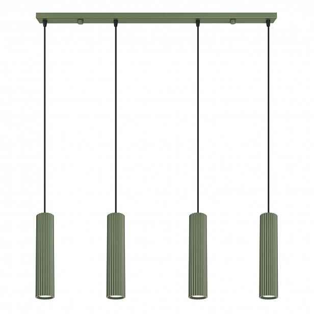 Závěsná lampa Karbon zelená olivová Osvětlení velké nad stůl tuby Sollux