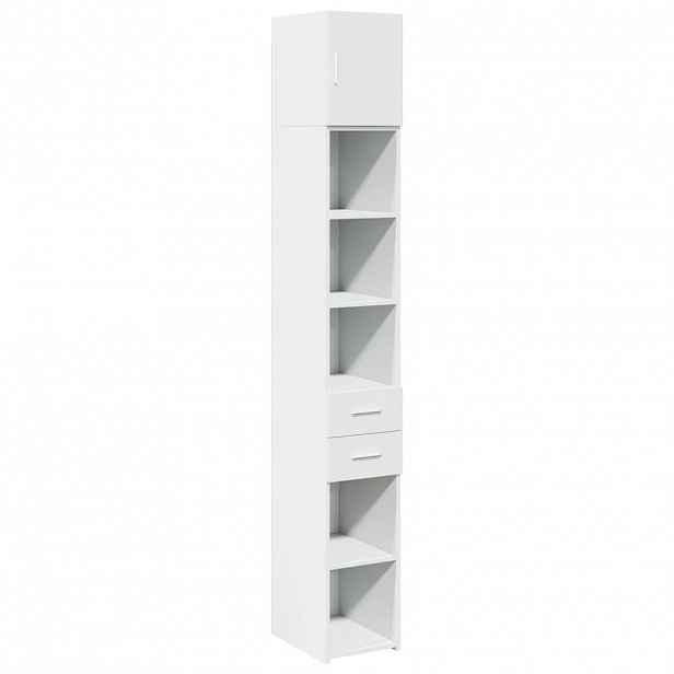 vidaXL Úzká úložná skříňka bílá 30 x 42,5 x 225 cm kompozitní dřevo