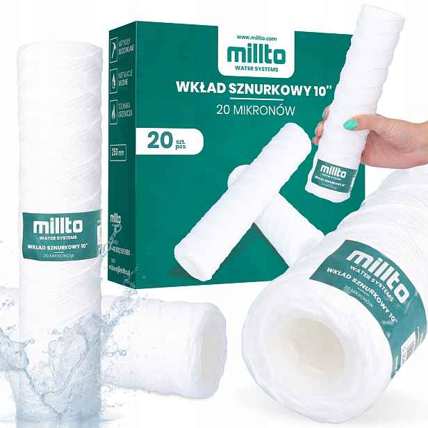20 x Filtr Na pitnou vodu Provázková Patrona 10'' Filtrující 20 mikronů Uzatnia G3