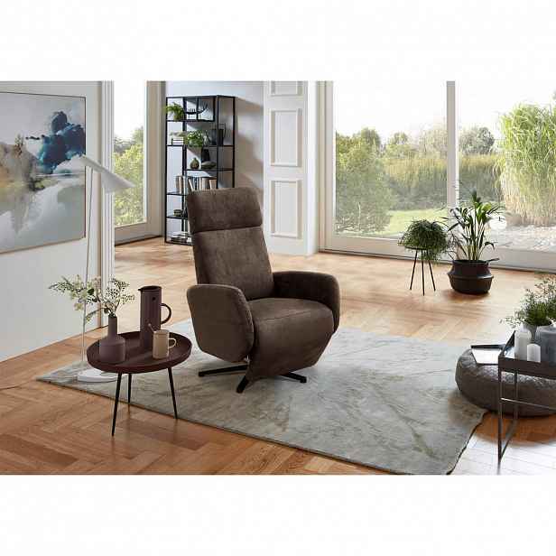 Sit & More RELAXAČNÍ KŘESLO, textil, hnědá