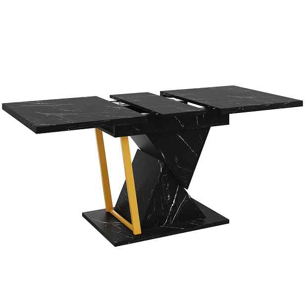 EVRYAE JÍDELNÍ STŮL s prodlužovací deskou MDF stolovou deskou do kuchyně jídelny Černá 110/140/80/76 cm