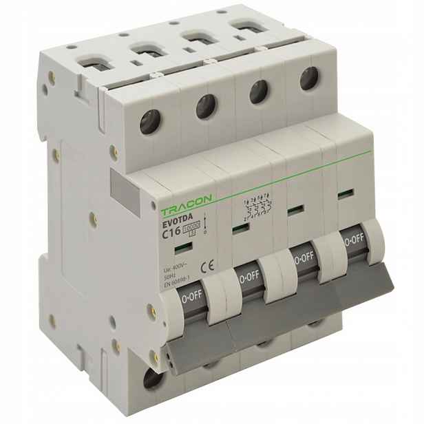 Nadproudový spínač 50A 4P C 10kA TDA-4C-50 Tracon