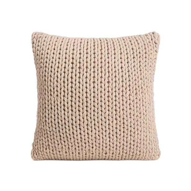 Polštář Rayne s ručně pleteným vzorem ecru 50x50 cm Homla