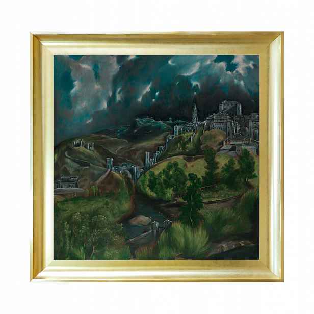 View of Toledo El Greco zlatá nokturnová vazba