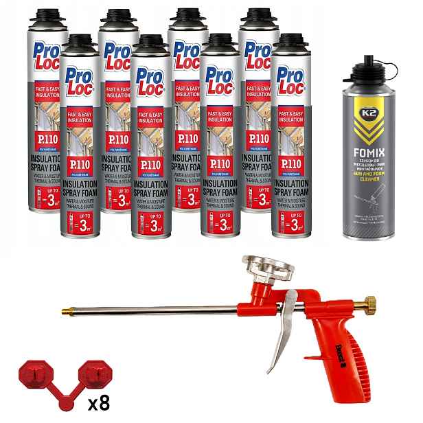 x8 Stříkací pěna Pur pěna ProLoc Zateplení podkroví garáže sklepa
