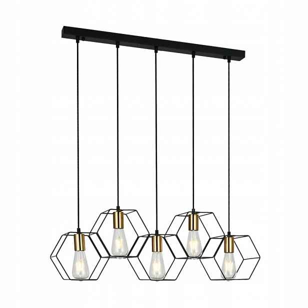 Závěsná stropní Led lampa Aina Černá 5 zdrojů E27 78 cm Moderní Italux