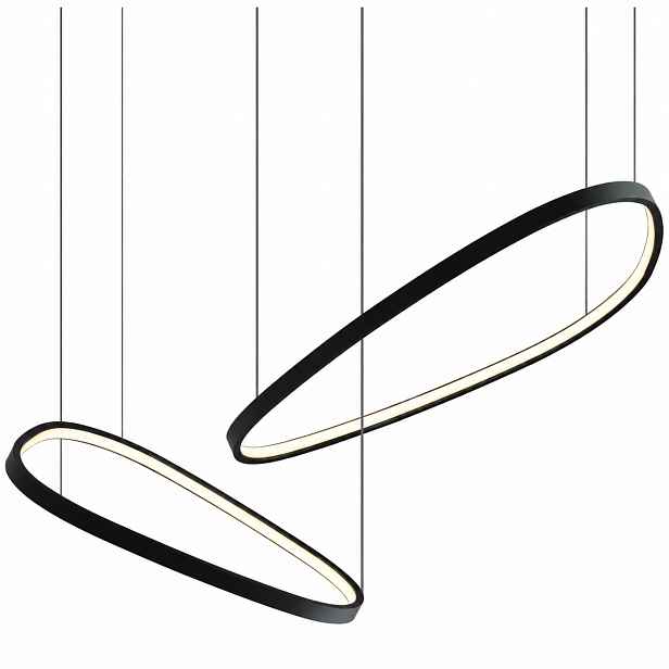 Závěsné Stropní Svítidlo Ring Led Lustr Moderní Černá B.neutrální 60W